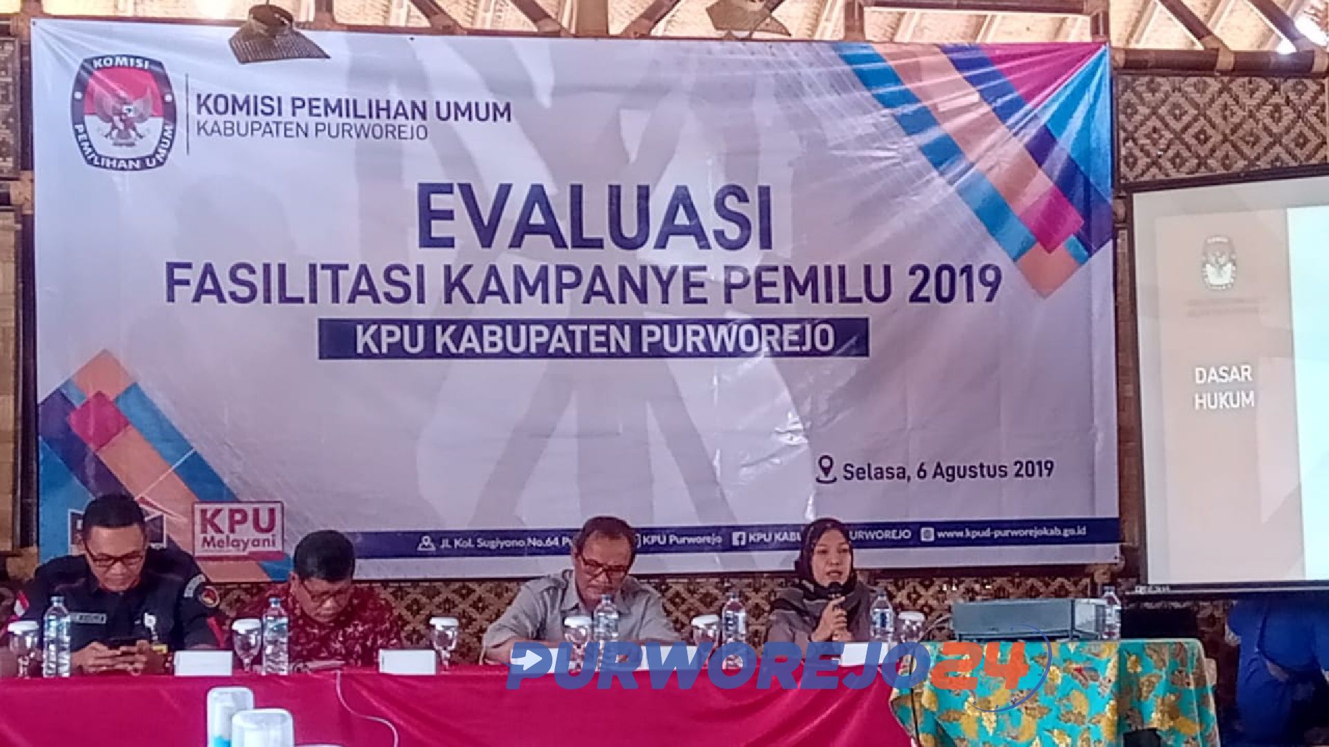 Kegiatan Evaluasi Fasilitasi Kampanye Pemilu 2019 KPU Purworejo. (6/8/2019)