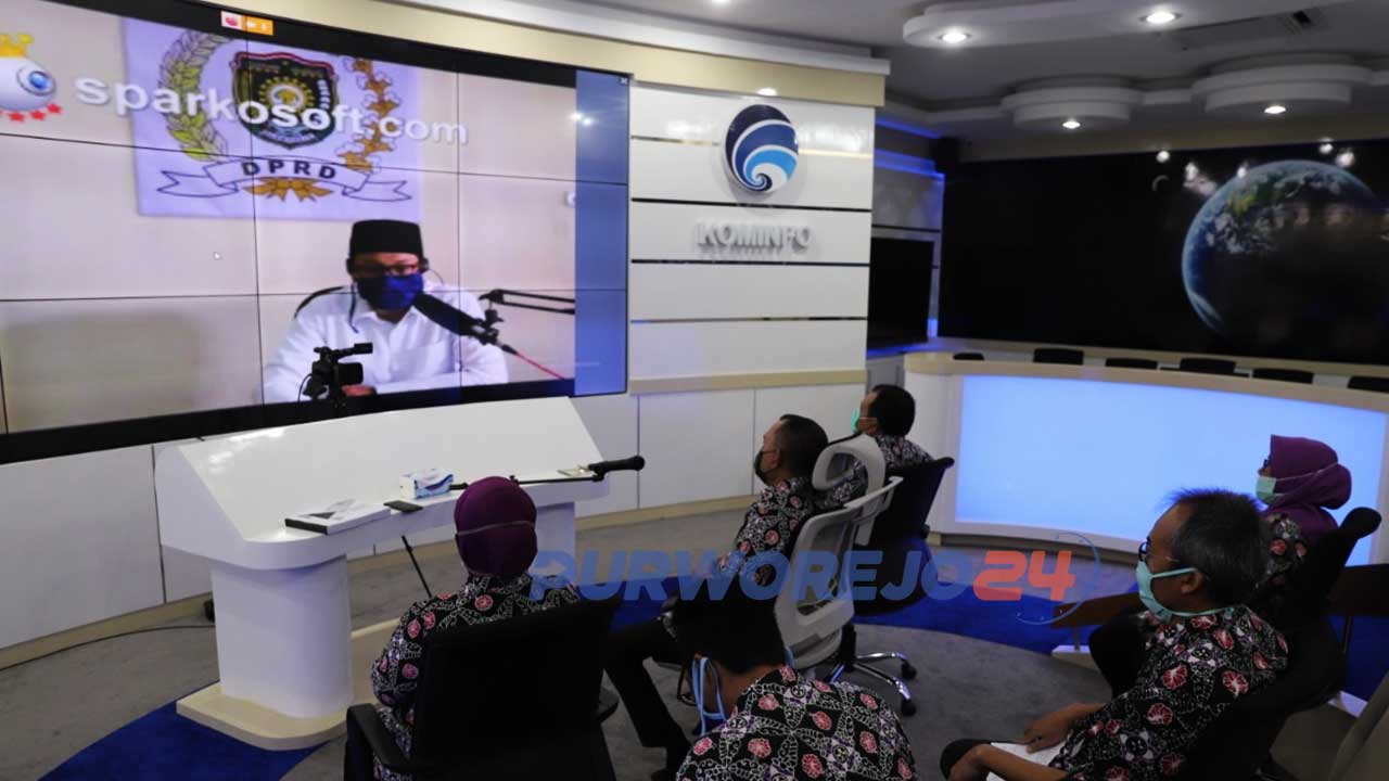 Video Conference Penutupan Musrenbang Kabupaten Purworejo. (7/4/2020)