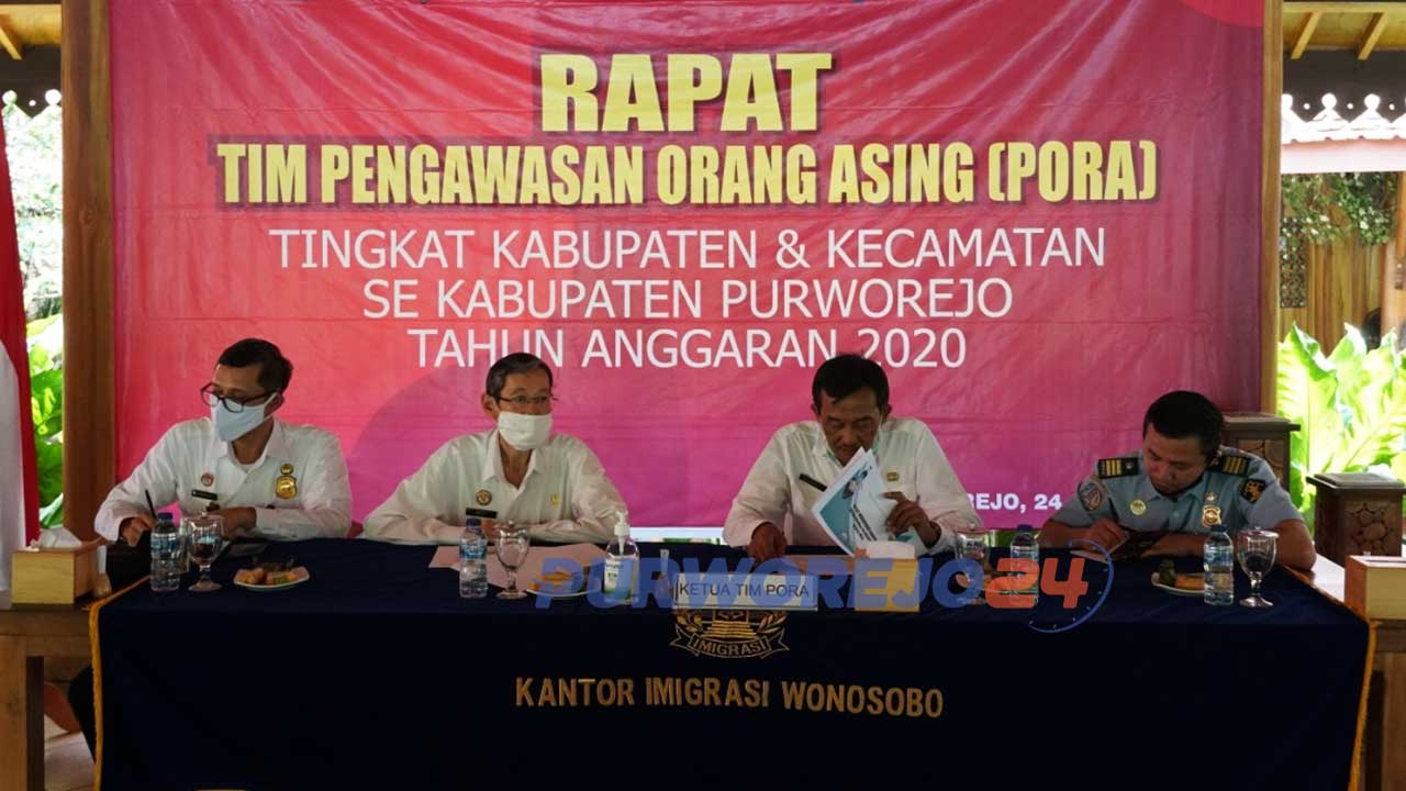 Rapat Tim Pengawasan Orang Asing (PORA) Tingkat Kabupaten dan Kecamatan se Kabupaten Purworejo, Rabu (24/6/2020).