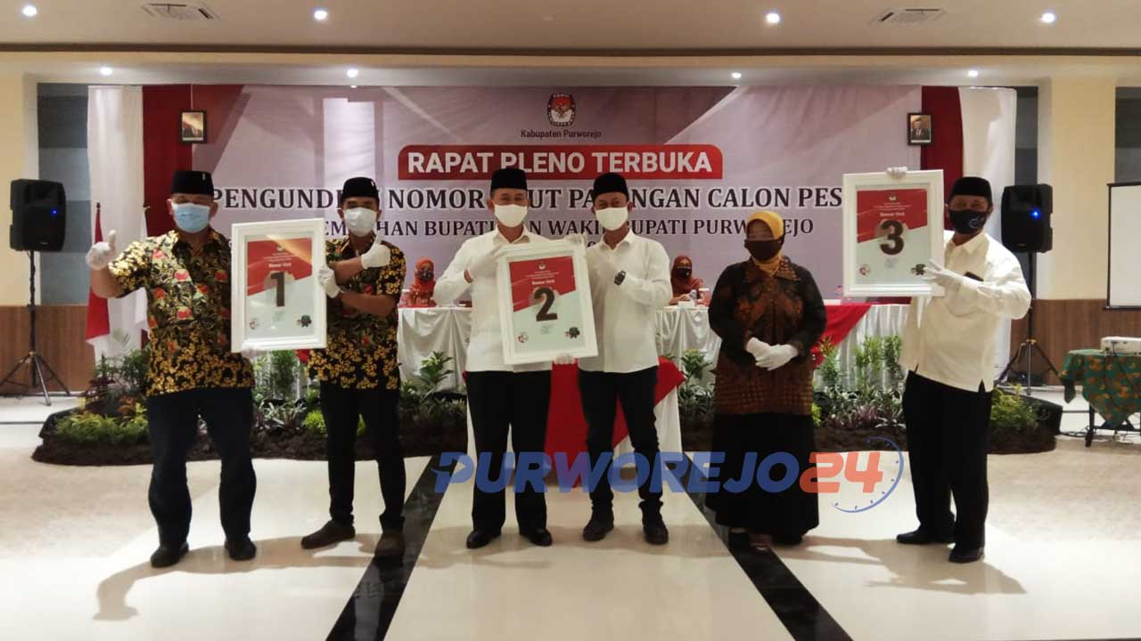 Ketiga Paslon peserta Pilkada Purworejo 2020 dengan no urut masing-masing.
