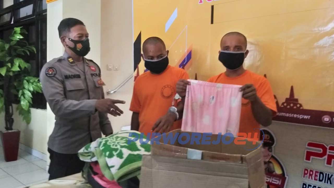 Pelaku saat pers rilis di Mapolres Purworejo, Jumat (9/4/2021)