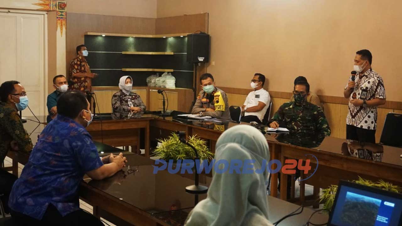 Pertemuan antara BBWSO dengan Pemkab Purworejo serta Forkopimda. di ruang Bagelen Setda Purworejo. Kamis (29/04/2021
