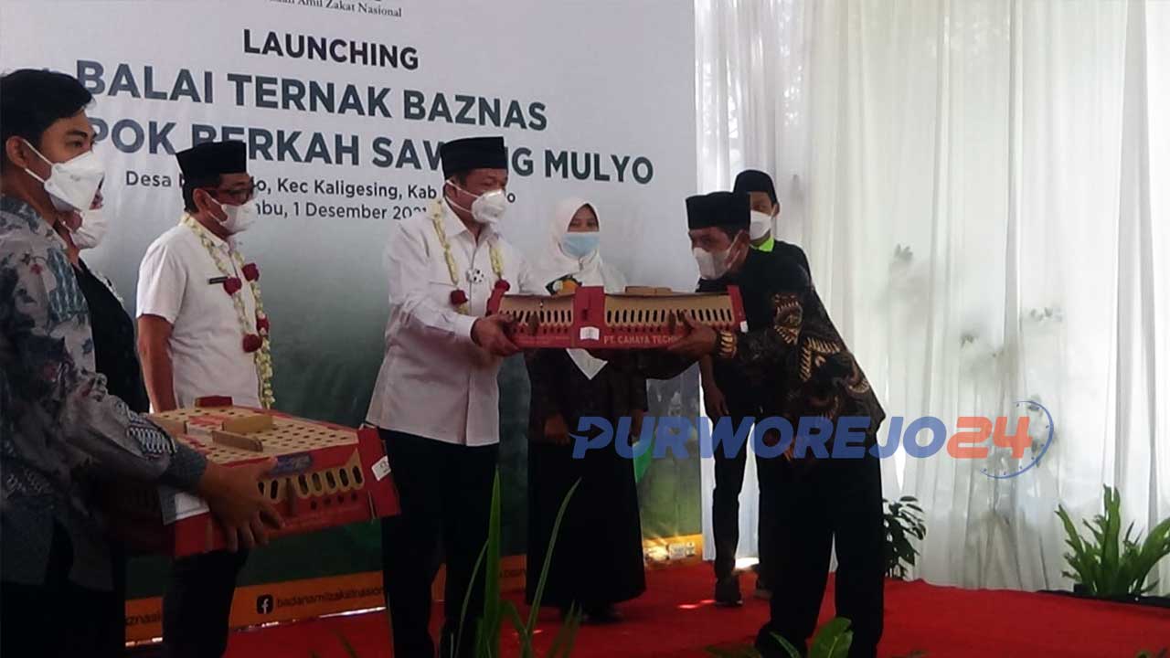 Badan Amil Zakat Nasional (BAZNAS)  meresmikan Balai Ternak Baznas Kelompok Berkah Sawung Mulyo di Desa Ngadirejo, Kecamatan Kaligesing, Purworejo