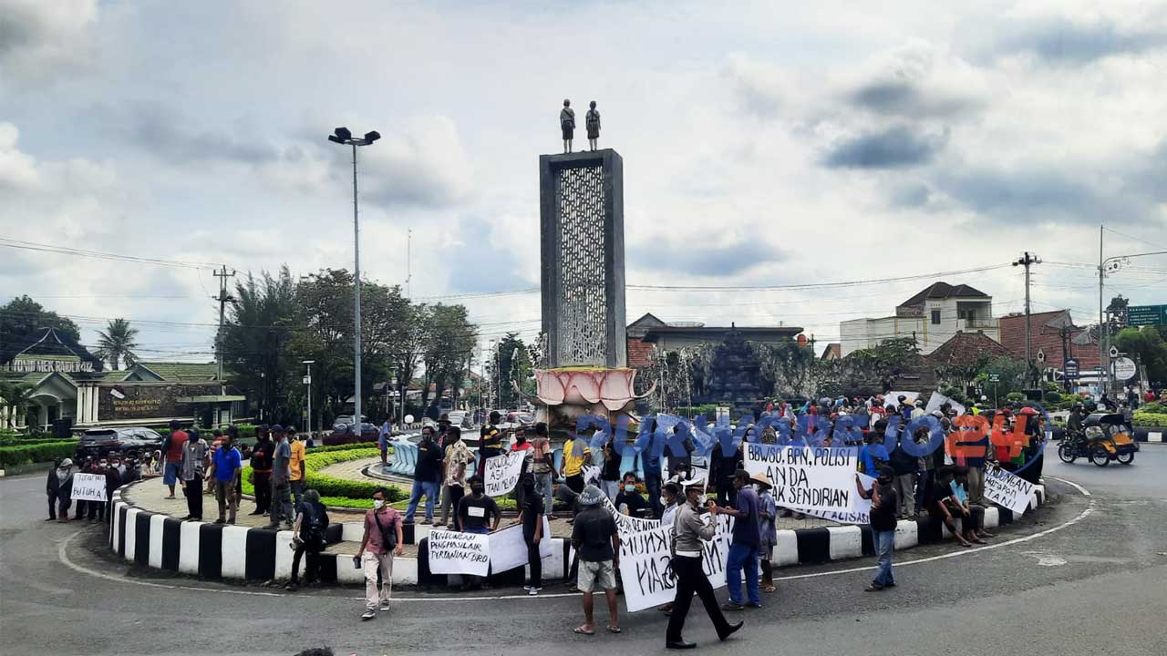 Aliansi Rakyat Petani Purworejo menggelar aksi damai