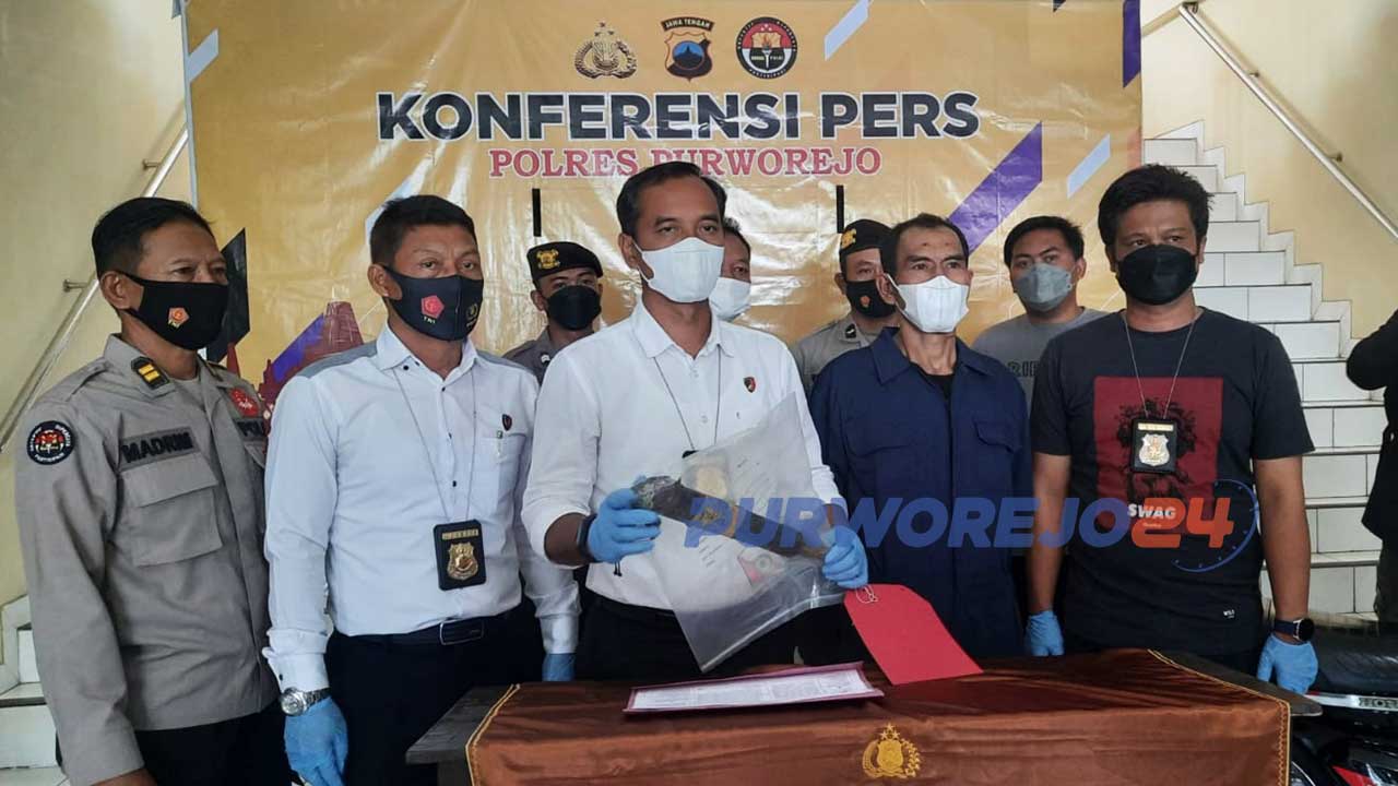 Polres Purworejo akhirnya berhasil membekuk pembunuh Ibu dan anak di Desa Kedung Kamal, Kecamatan Grabag