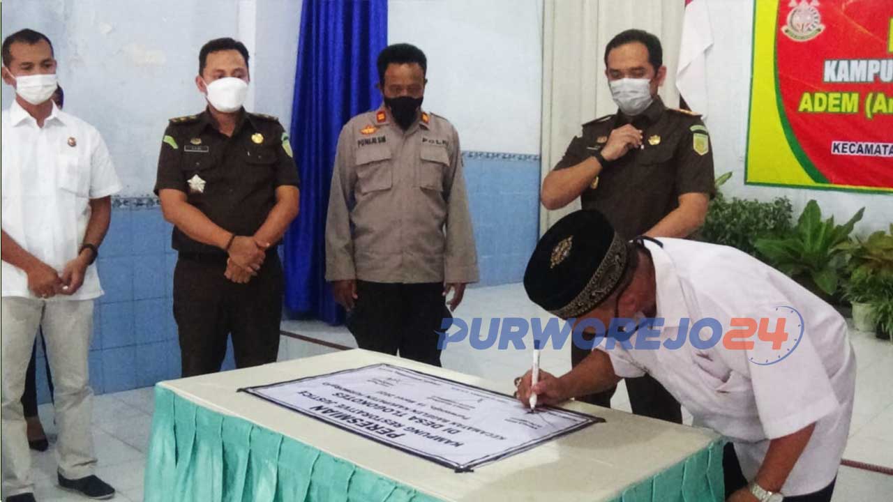 Peresmian Desa Tlogokotes Kecamatan Bagelen sebagai kampung Restorative Justice,