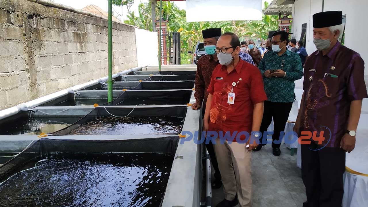 Kepala Dinas Lingkungan Hidup dan Perikanan Kabupaten Purworejo Al Bambang Setyawan dan Forkompimcam Pituruh saat meninjau Pasar Ikan Pituruh
