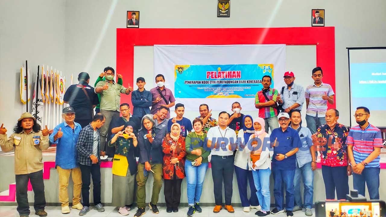 Pelatihan Penerapan Kode Etik Perlindungan dari Kekerasan yang digelar oleh Dinas Pemberdayaan Perempuan, Perlindungan Anak, dan Pemberdayaan Masyarakat Desa (PPAPMD) Kabupaten Purworejo