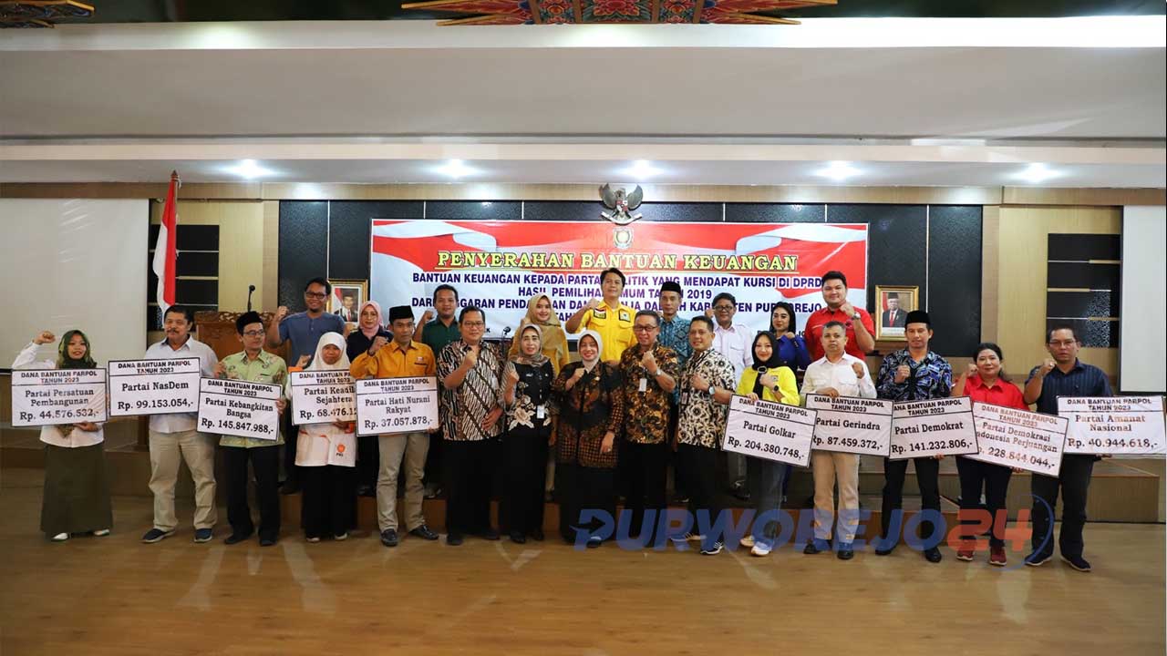 10 parpol menerima bankeu dari APBD Kabupaten Purworejo TA 2023.