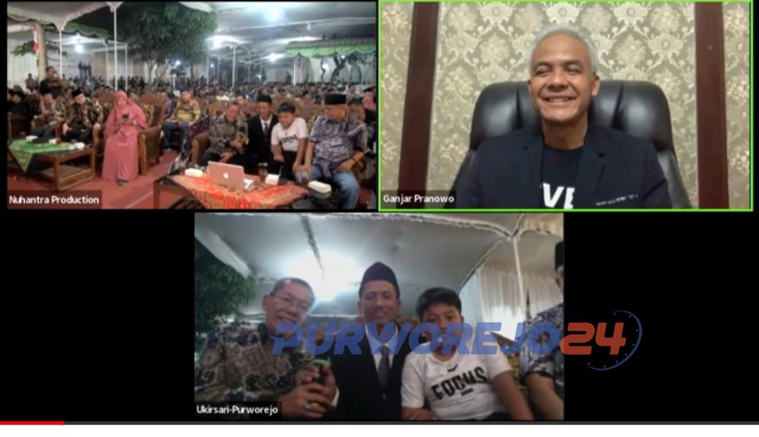 Ganjar Pranowo berpamitan kepada warga Purworejo secara online atau melalui aplikasi zoom