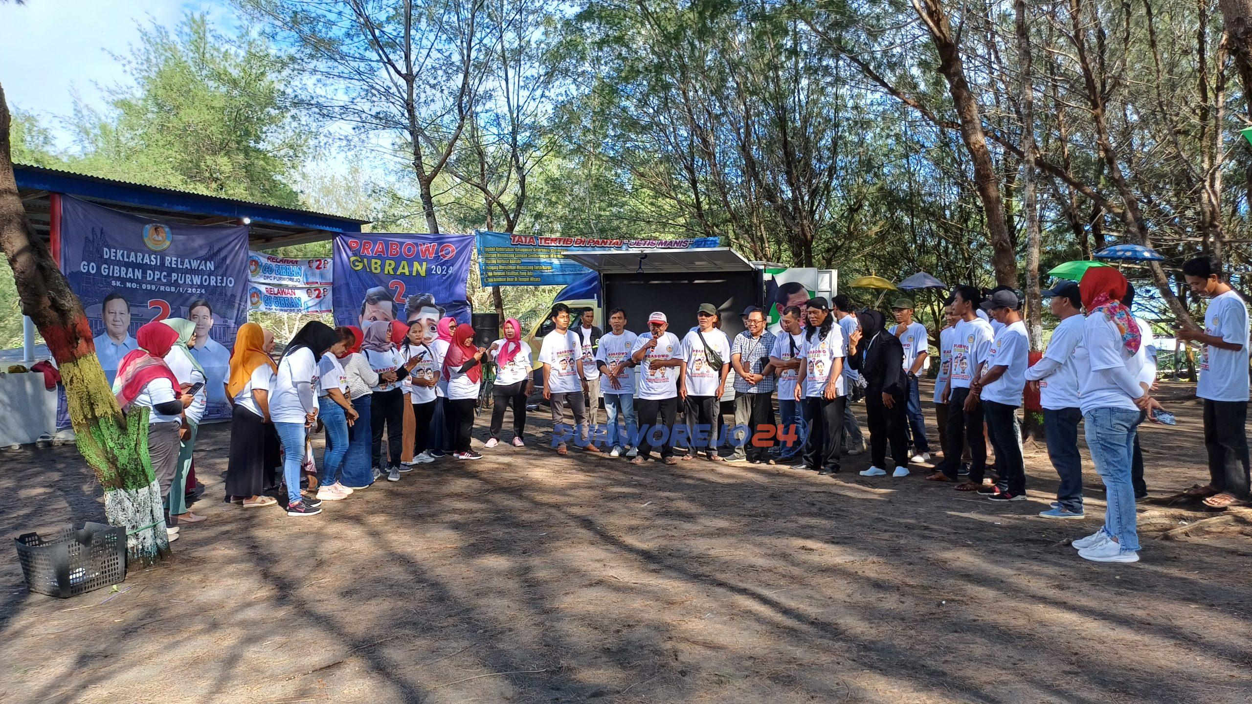 Deklarasi Relawan Go Gibran di pantai Jetis, pada Senin (5/2/2024)