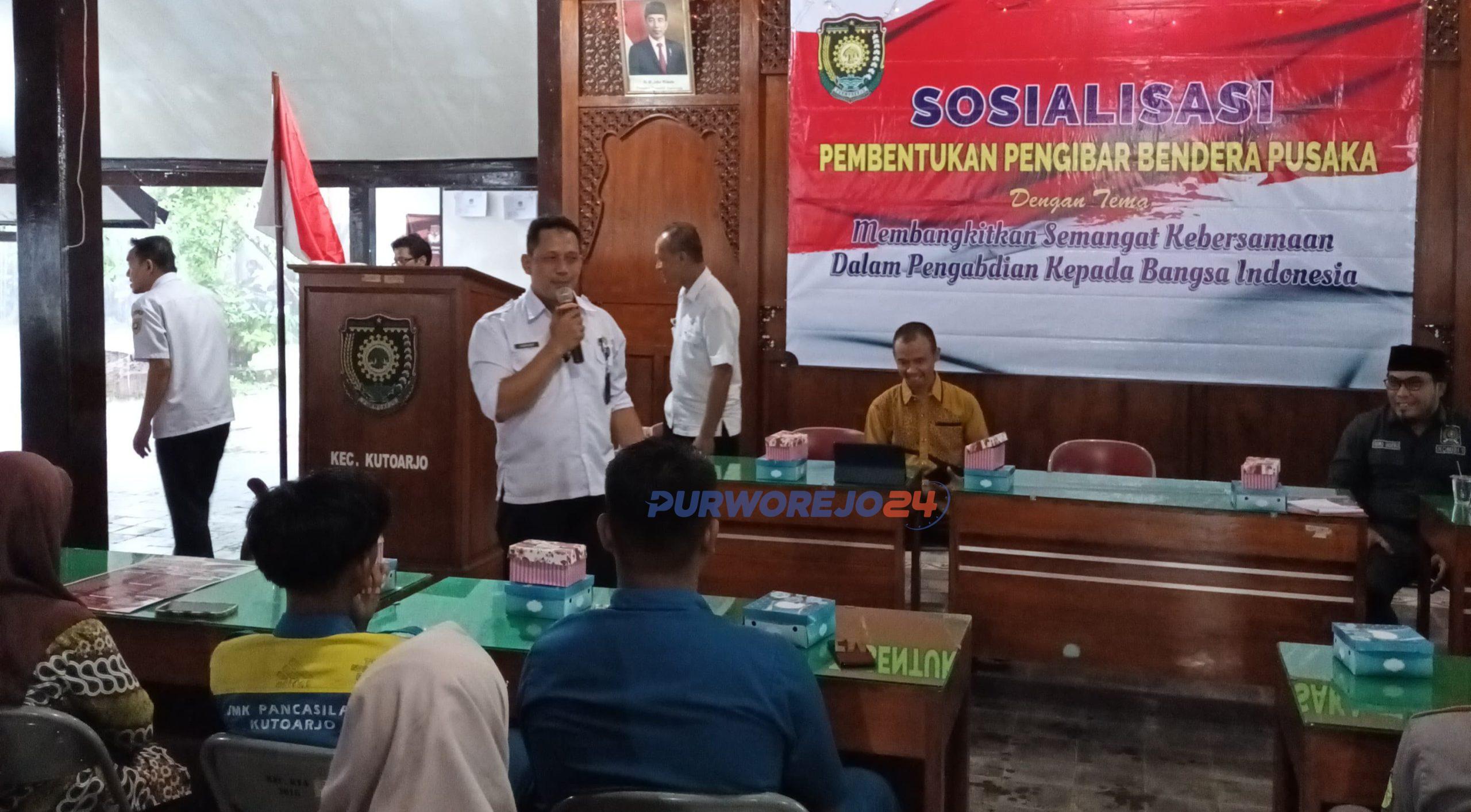Suasana sosialisasi pasukan paskibra di Kutoarjo