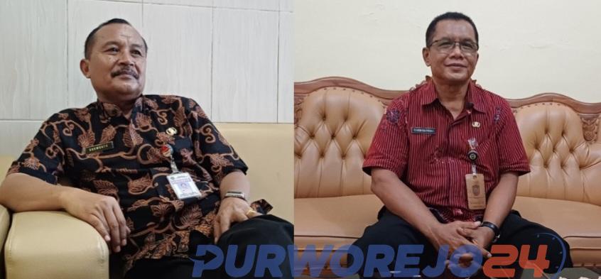 Kepala SMP Negeri 4 Purworejo, Suswanto, S.Pd. dan Kepala SMP Negeri 1 Purworejo, Tuwuh Sutrisno, S.Pd.,MM.Pd.