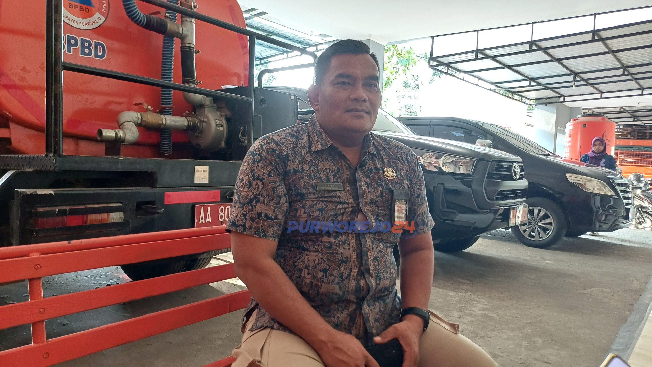 Kepala BPBD Kabupaten Purworejo, Haryono, saat ditemui dikantornya, pada Jumat (3/5/2023) sore.