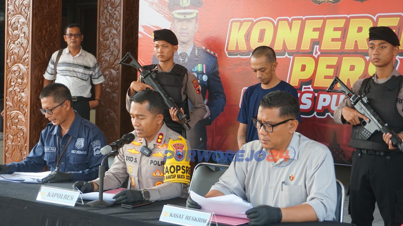 Konferensi pers tentang persetubuhan di Mapolres Purworejo, pada Kamis (9/5/2024)