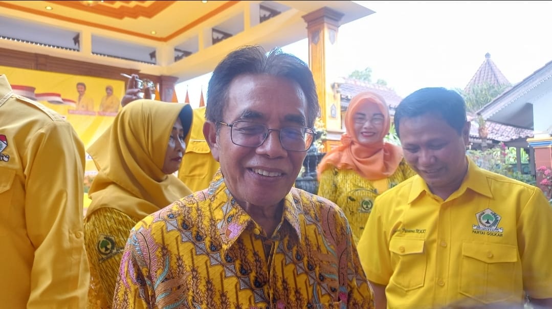 Panggah Sutanto saat menghadiri Rakordes Golkar di Jati Indah Purworejo, pada Senin (24/6/2024)