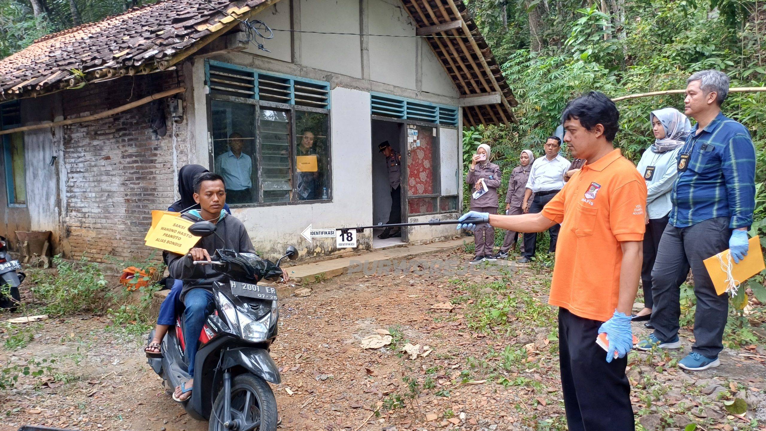 Saat dilakulan rekonstruksi di lokasi kejadian