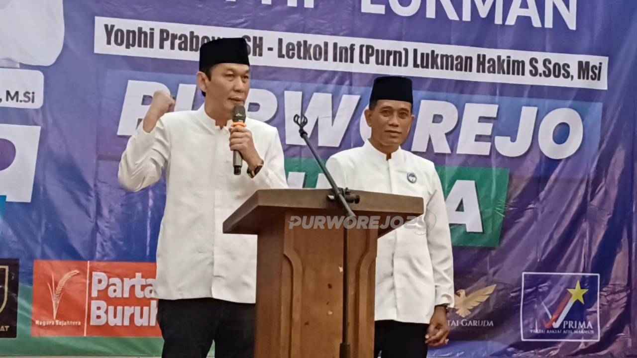 Yophi-Lukman saat deklarasi pasangan calon Bupati dan wakil bupati, di Dargo Purworejo