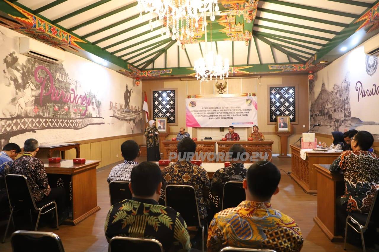 Suasana mou Bupati dan Kantor Pertanahan Purworejo tentang sertifikat tanah milik pemda