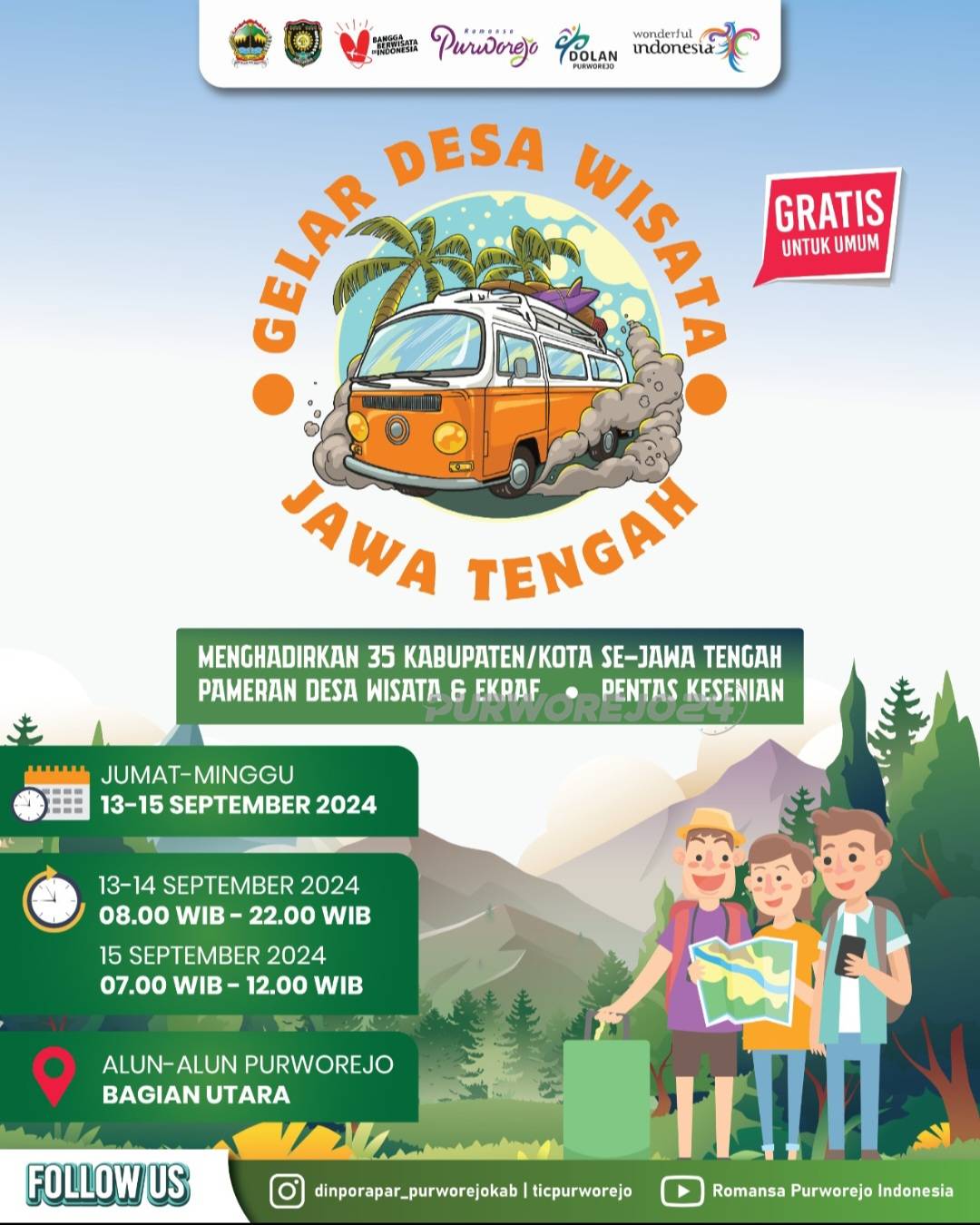 Pamflet event gelar desa wisata Jawa Tengah di Purworejo