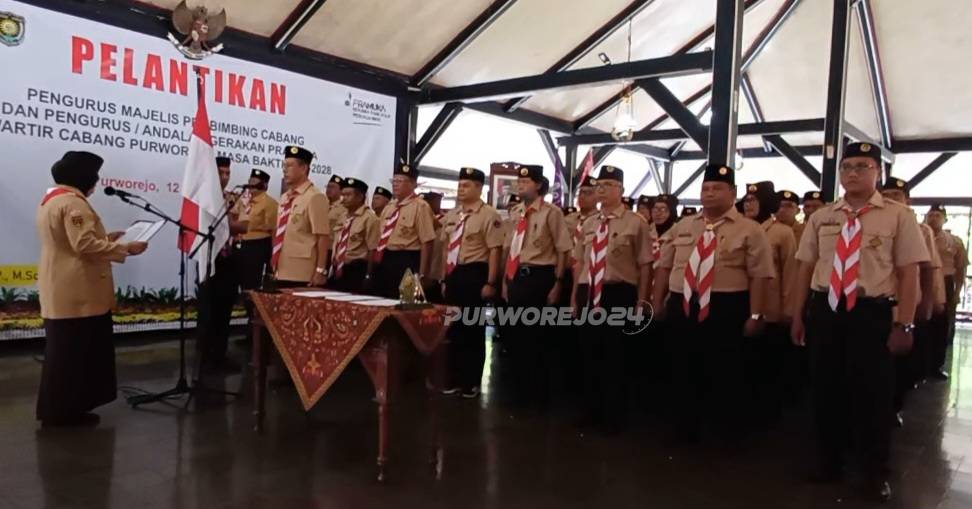 Prosesi pelantikan penguris Kwarcab Purworejo