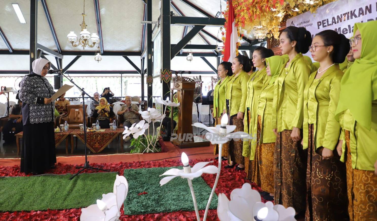 Prosesi pelantikan pengurus HARPI Melati DPC Kabupaten Purworejo di pendopo Purworejo, pada Sabtu (30/11/2024)