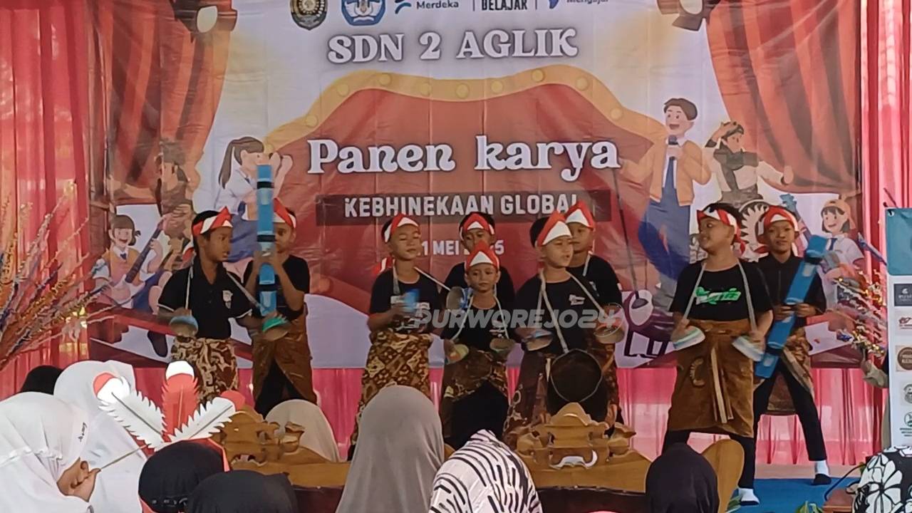 Suasana kegiatan Gelar Panen Karya di SD Negeri 2 Aglik