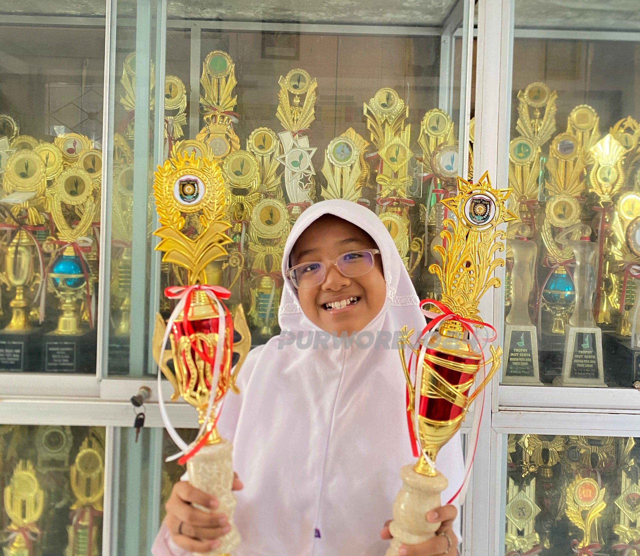 Dhila Lembayung, Siswi SDN Purworejo yang meraih juara 1 FTBI serta MAPSI kategori mendongeng tingkat Kabupaten Purworejo tahun 2025