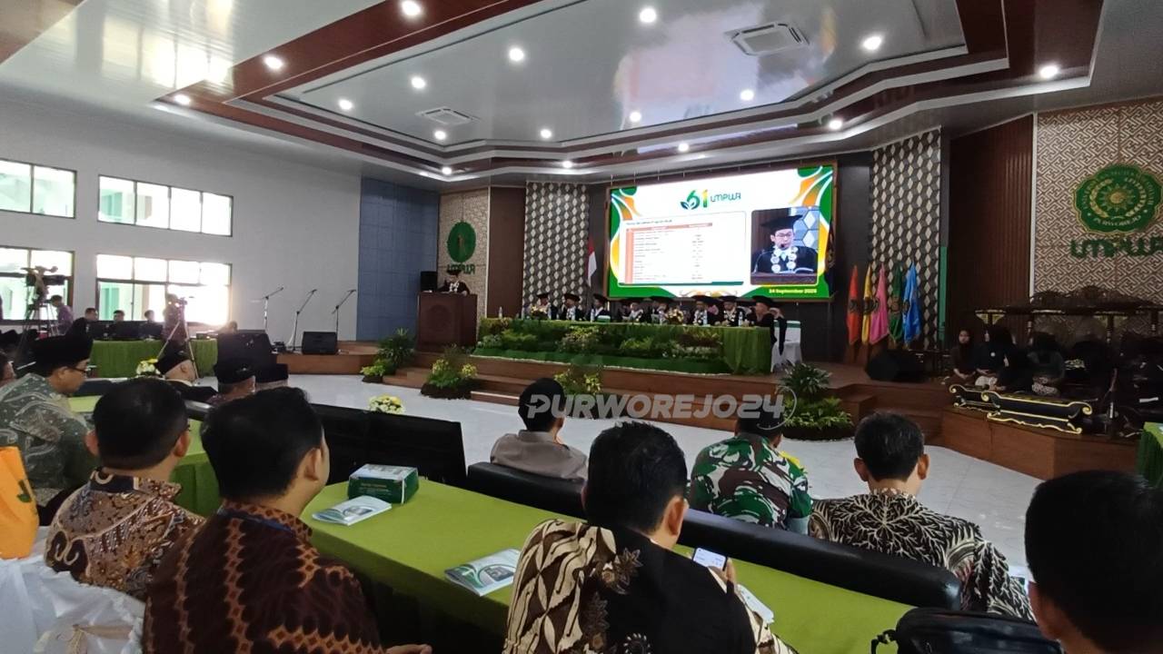 Suasana Milad ke-61 UMPwr, di Auditorium Kasman Singodimedjo, pada Rabu (24/9/2025)