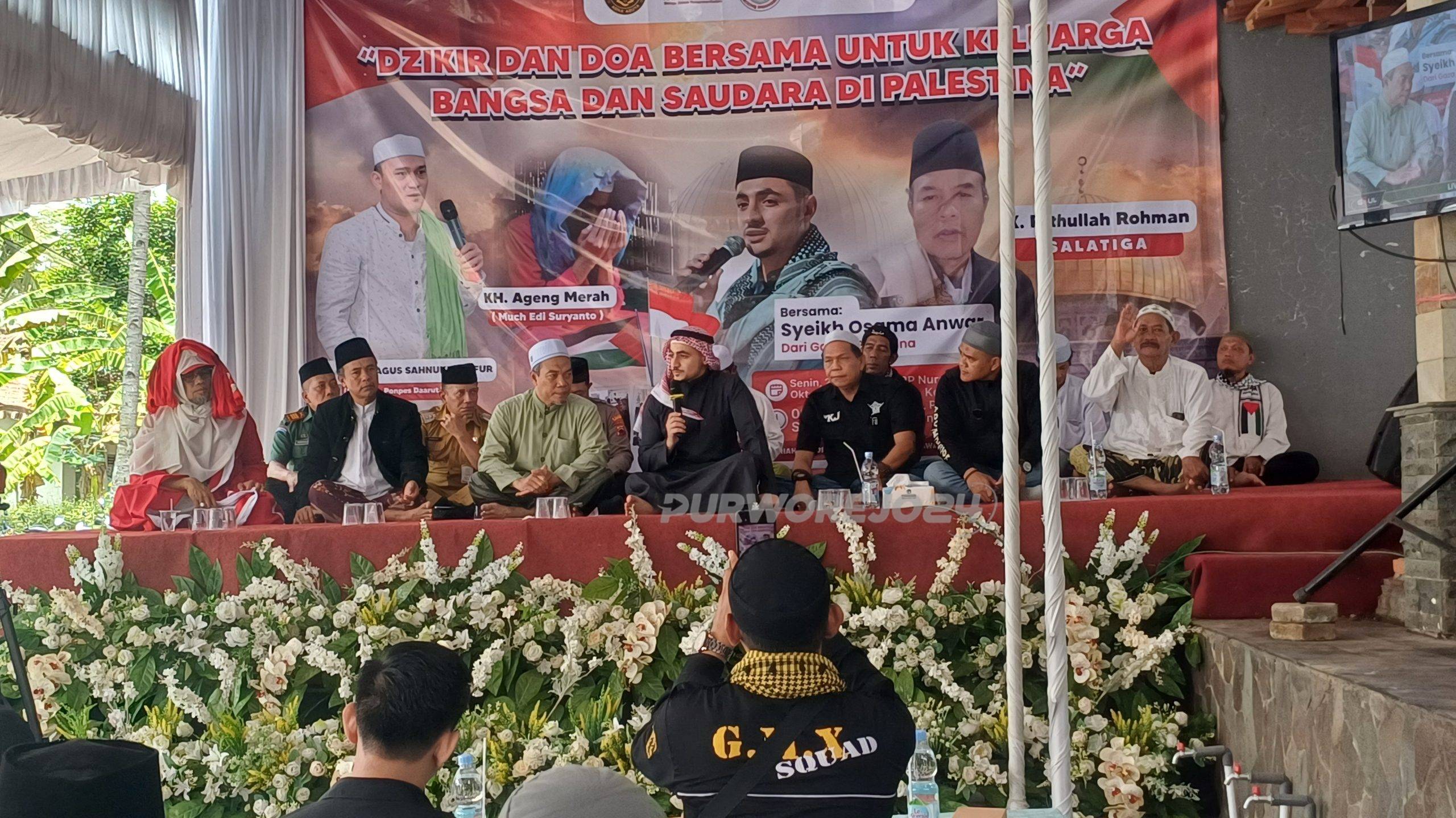 Syeikh Osama Anwar dari Gaza, Palestina saat memberikan penjelasan terkait kondisi Palestina