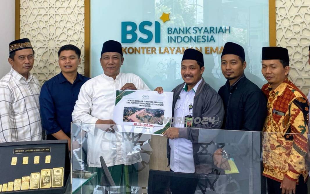 Penyerahan hasil donasi dilaksanakan di Kantor Bank BSI Purworejo