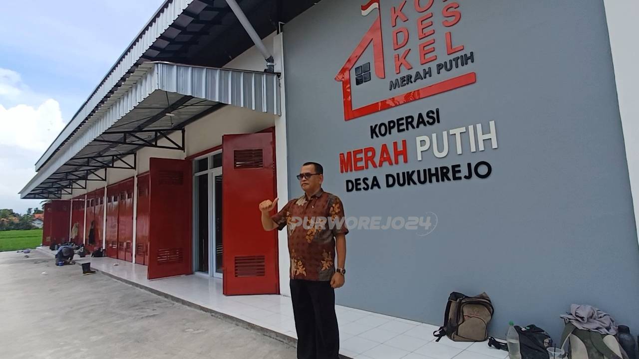 Gerai koperasi desa merah putih Desa Dukuhrejo, Kecamatan Bayan yang sudah selesai 100 persen.