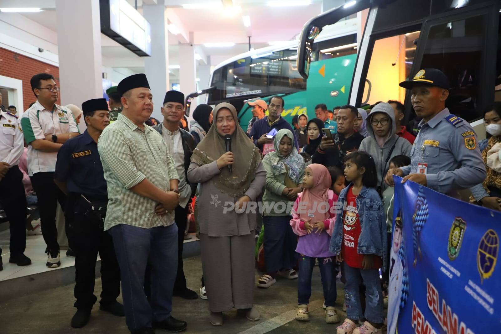 Penyambutan pemudik Purworejo
