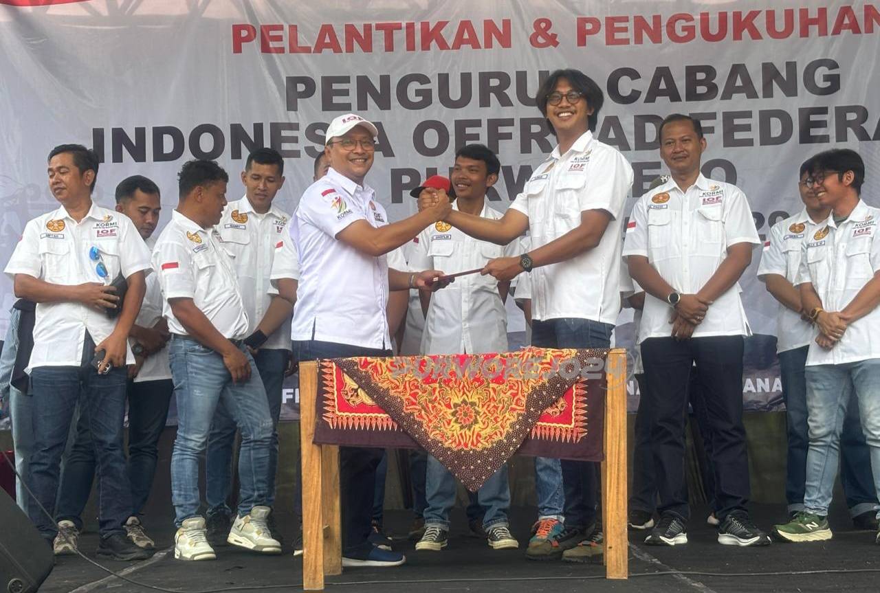 Suasana pengukuhan Pengurus Cabang Indonesia Off-Road Federation (IOF) Kabupaten Purworejo masa bakti 2025-2029
