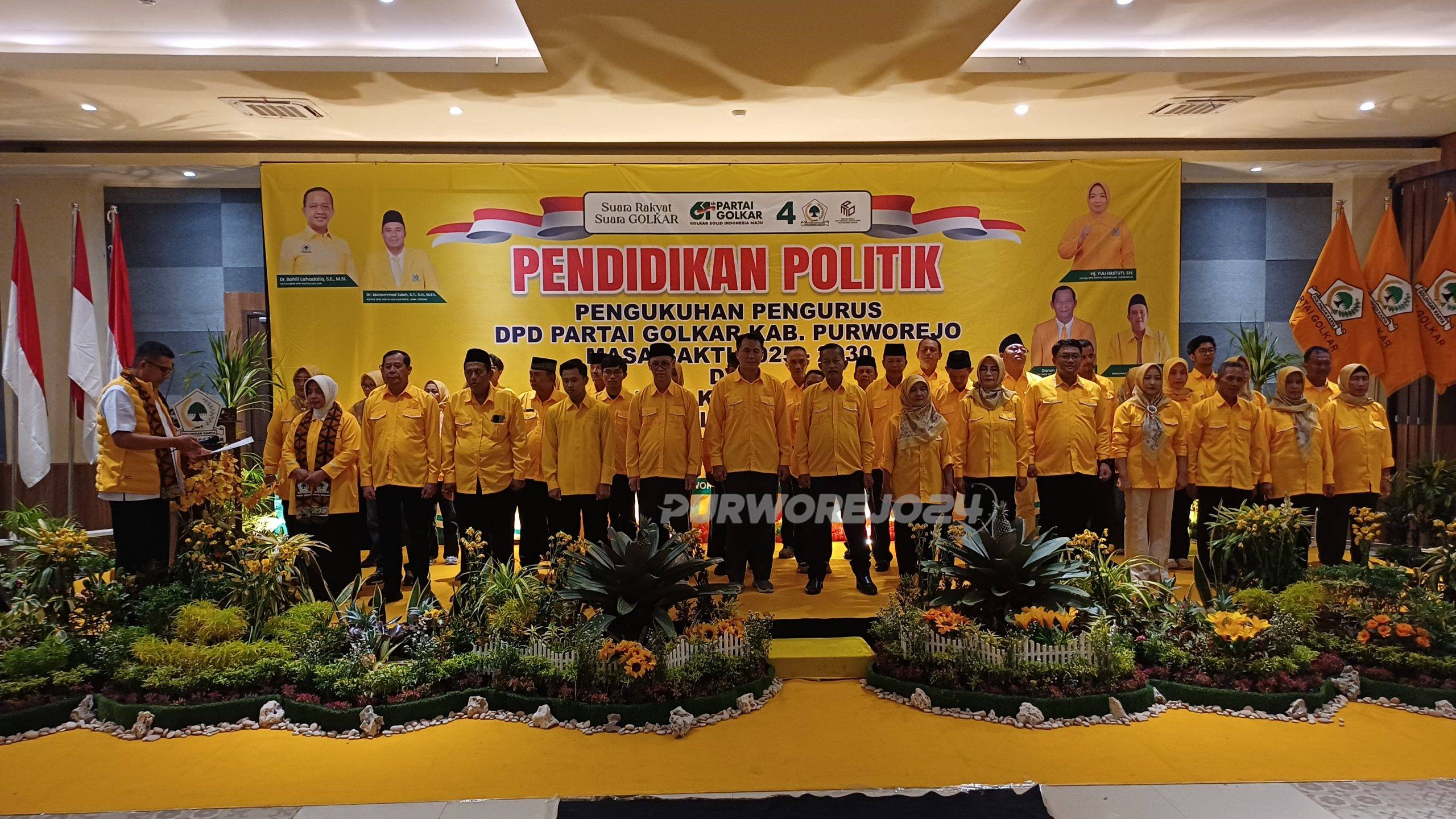 Prosesi pelantikan pengurus DPD Partai Golkar Kabupaten Purworejo