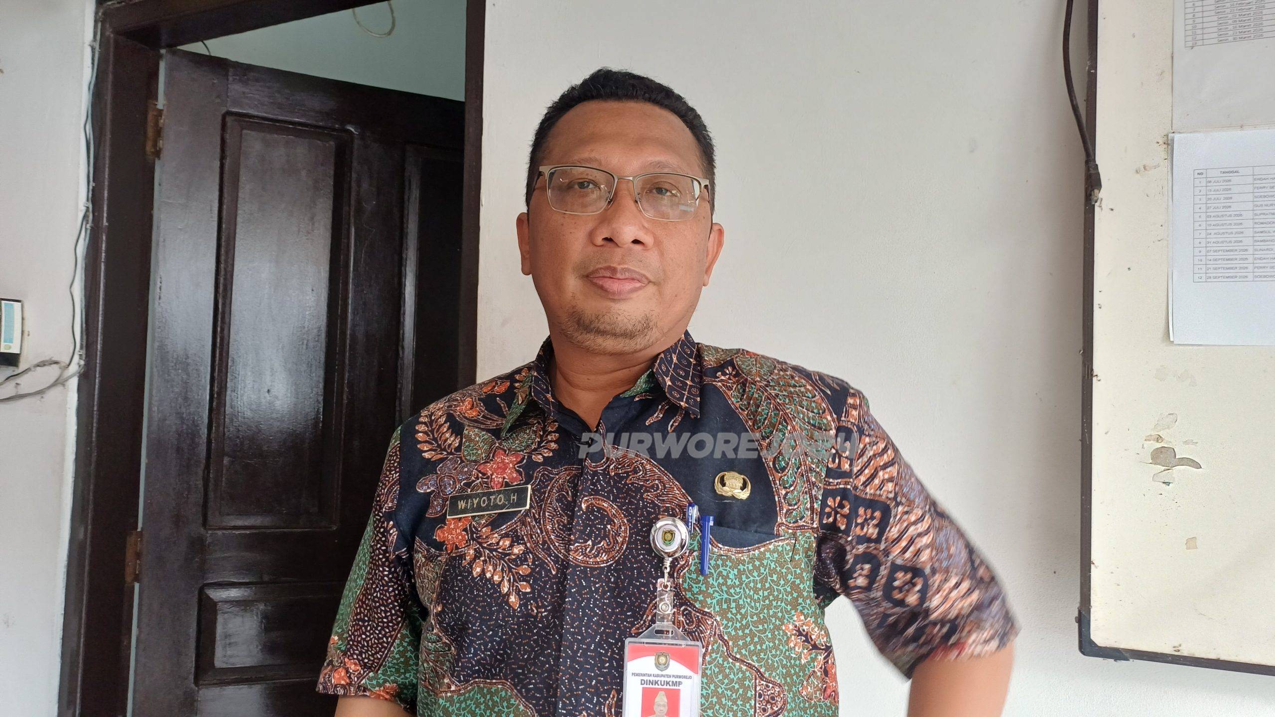 Kepala Dinas Koperasi, Usaha Kecil Menengah, dan Perdagangan (Dinkukmp) Kabupaten Purworejo, Wiyoto Harjono ST,