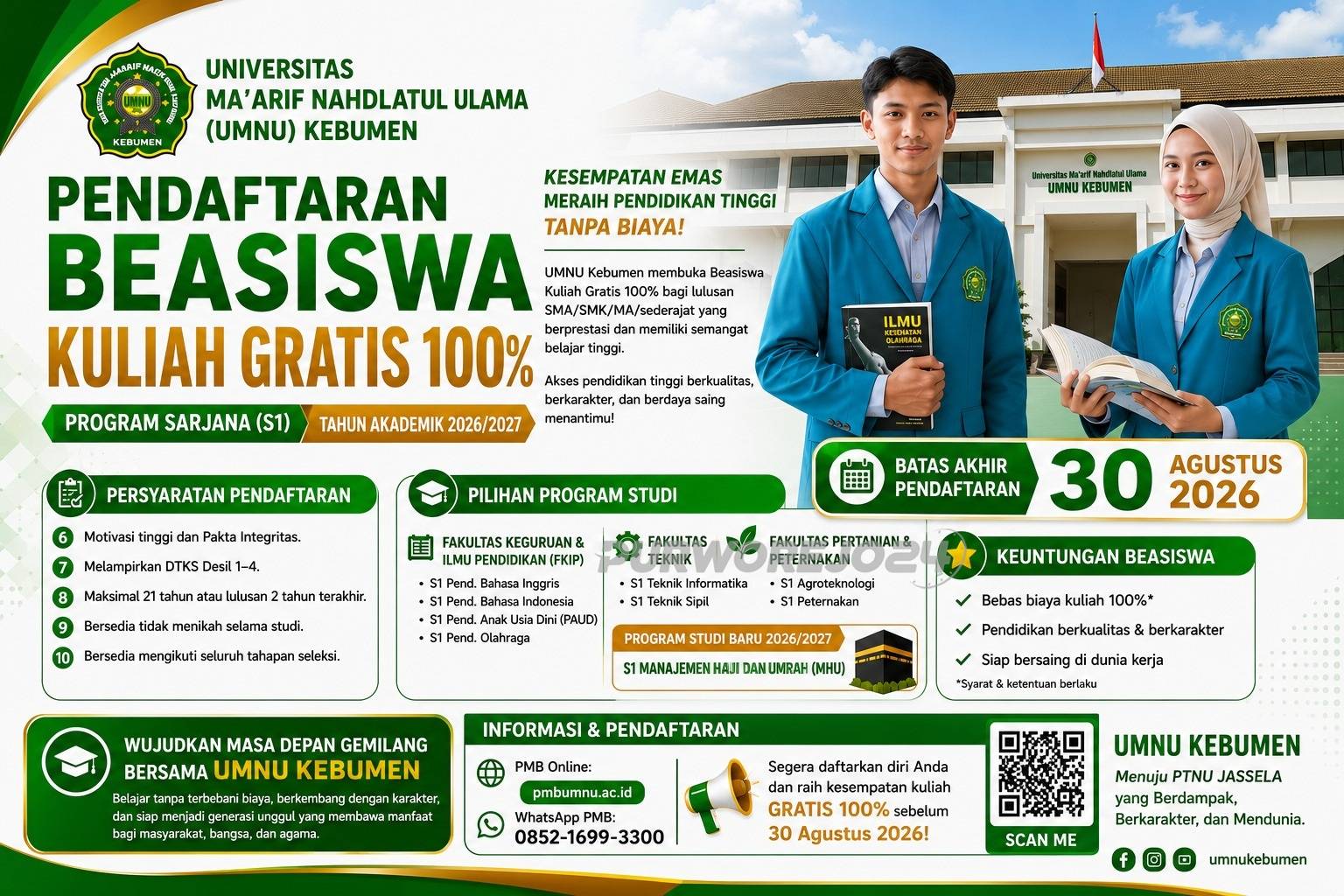 Kuliah Gratis UMNU Kebumen