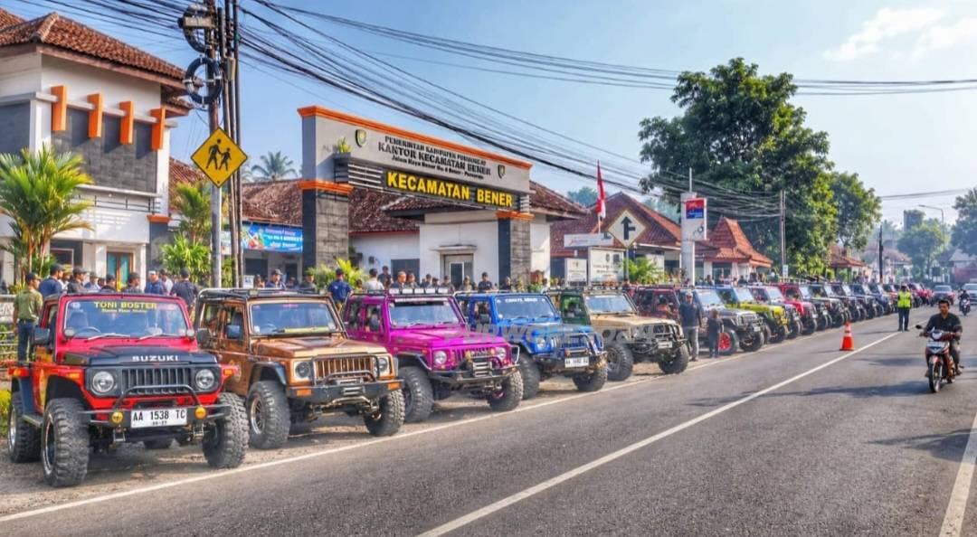 Armada jip yang menjadi pengantar eksplor wisata di wilayah Kecamatan Bener
