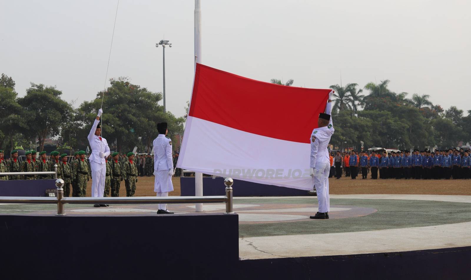 Upacara HUT RI di alun aliun Purworejo